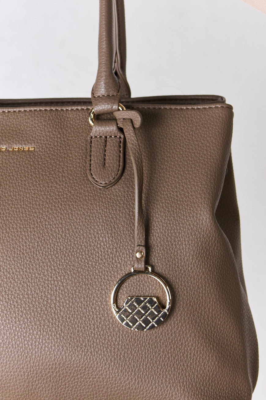 David Jones Structured Leather Handbag - TopFashionHQ