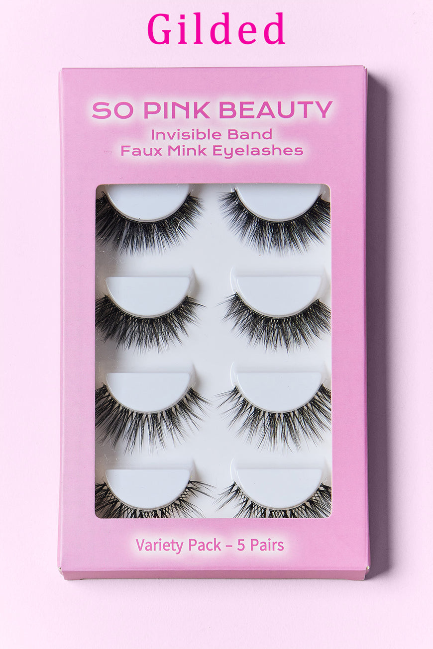 SO PINK BEAUTY Faux Mink Eyelashes Variety Pack 5 Pairs - TopFashionHQ