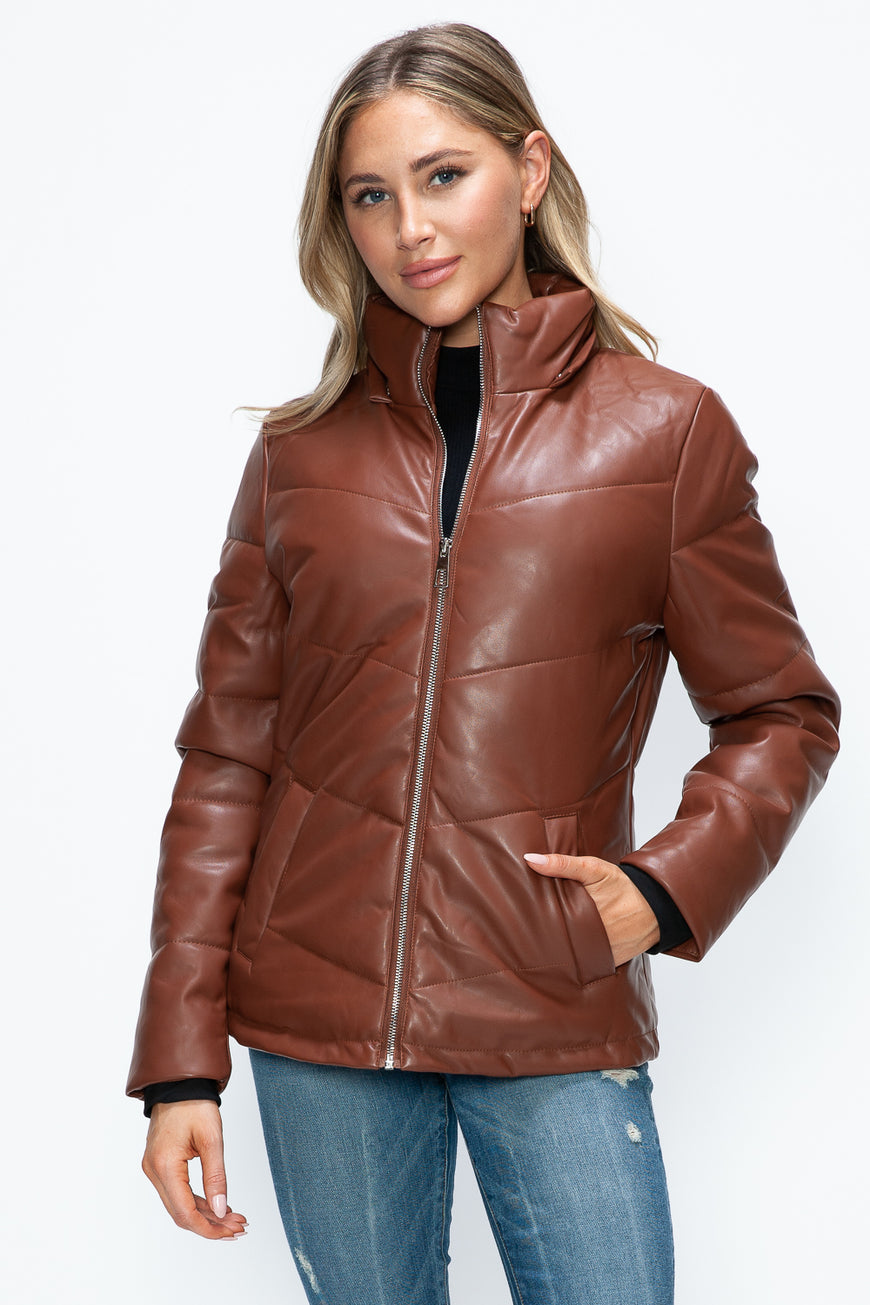 How Dare U Pocketed Zip Up Puffer Jacket with Removable Hood - TopFashionHQ