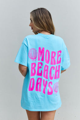 Sweet Claire "More Beach Days" Oversized Graphic T-Shirt - TopFashionHQ