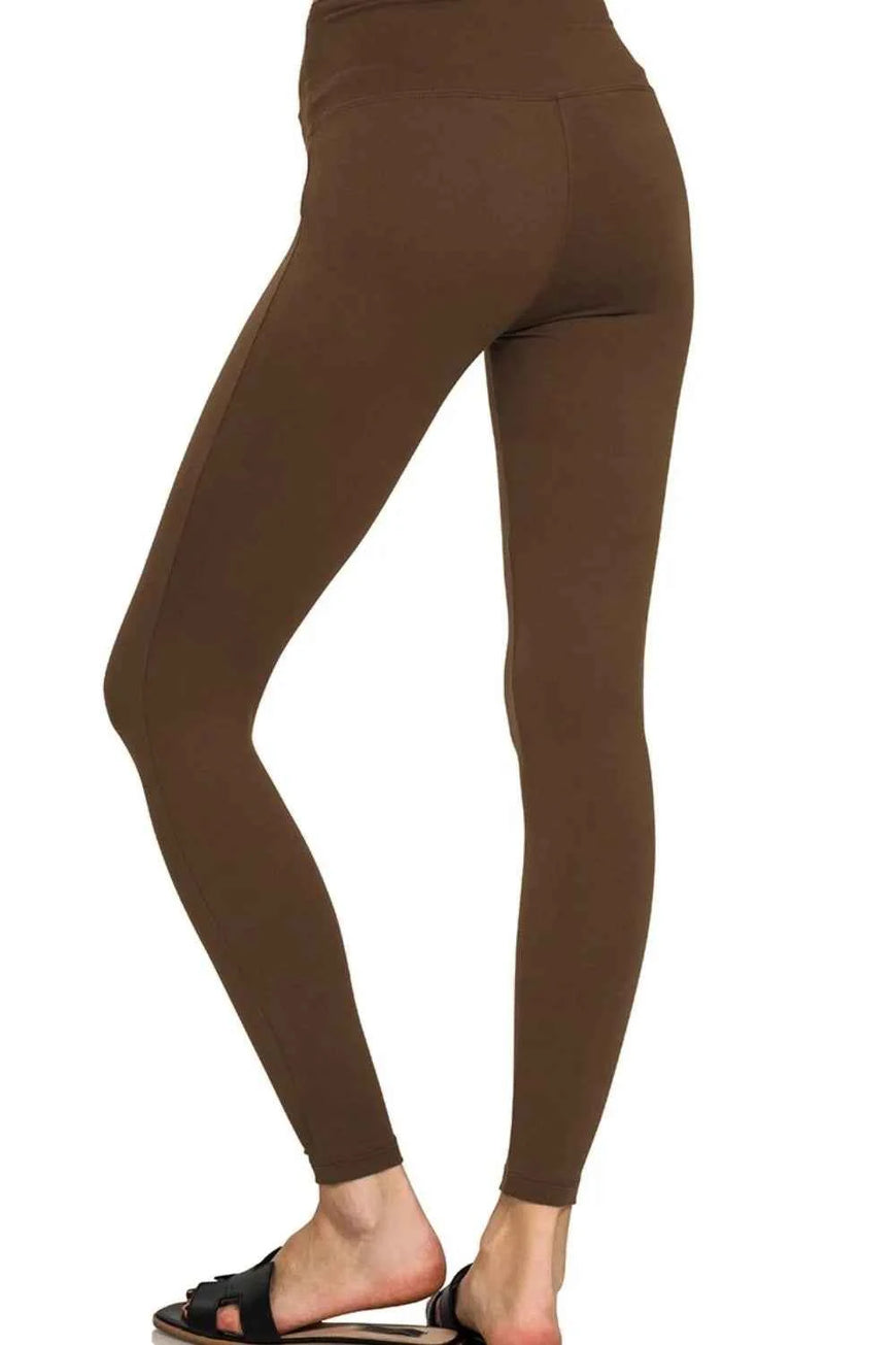 Zenana Premium Microfiber Wide Waistband Leggings