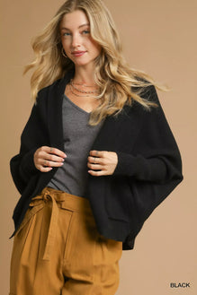 Umgee Open Front Cardigan with Front Pockets