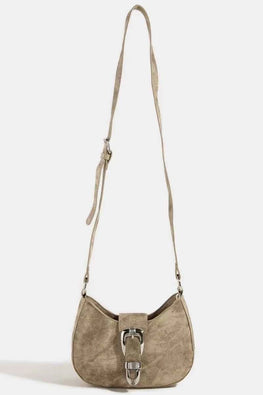 Fame Buckle Detail Hobo Shoulder Bag