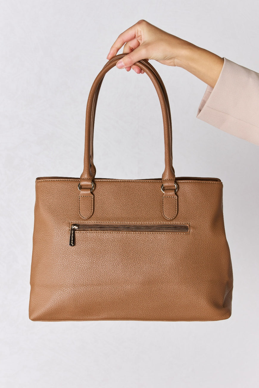 David Jones Structured Leather Handbag - TopFashionHQ