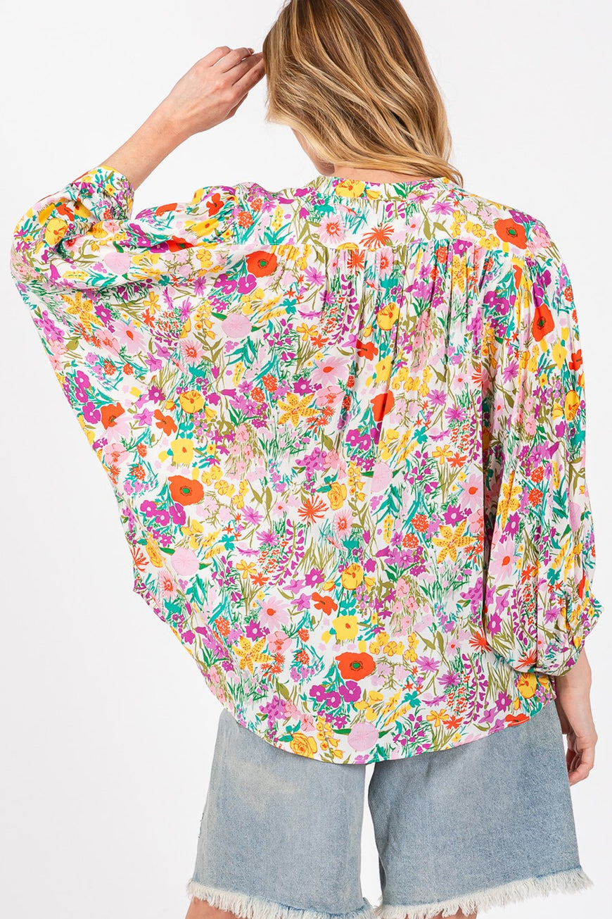 SAGE + FIG Button Down Floral Shirt - TopFashionHQ