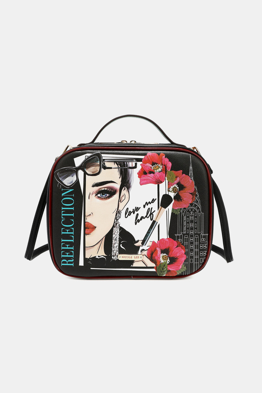 Nicole Lee USA Printed Handbag with Three Pouches - TopFashionHQ