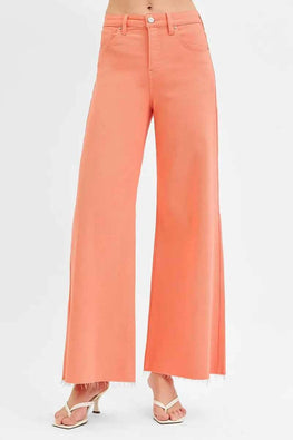RISEN Full Size Tummy Control High Rise Wide Leg Palazzo Jeans Plus Size