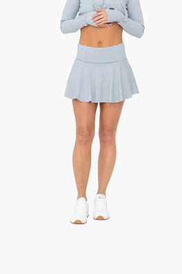 MONO B Ribbed Foldover Waist Skort