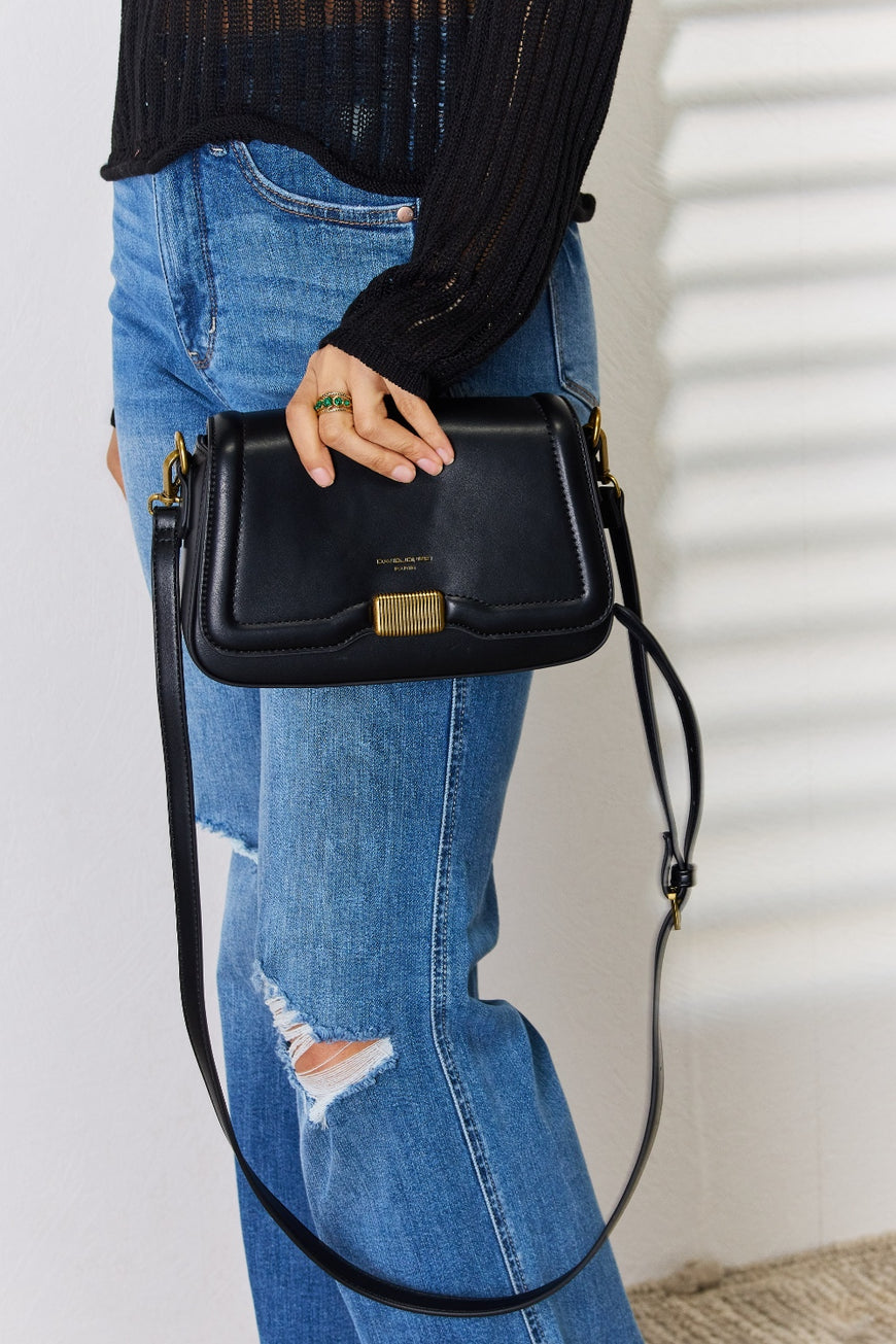 David Jones PU Leather Crossbody Bag - TopFashionHQ