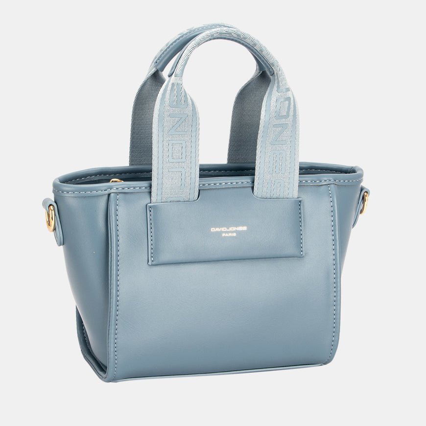 David Jones Small Handbag with Embossed Pattern Handles - TopFashionHQ