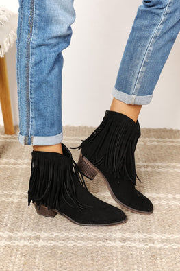 Legend Women's Fringe Cowboy Western Ankle Boots - TopFashionHQ