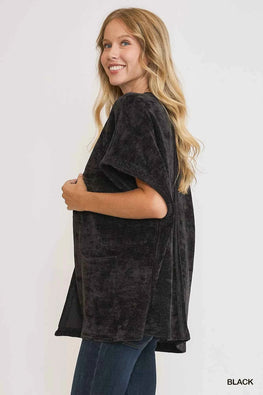 Umgee Open Front Knit Cardigan with Front Pockets