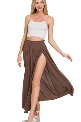 Zenana Woven Crinkle Gauze Long Skirts