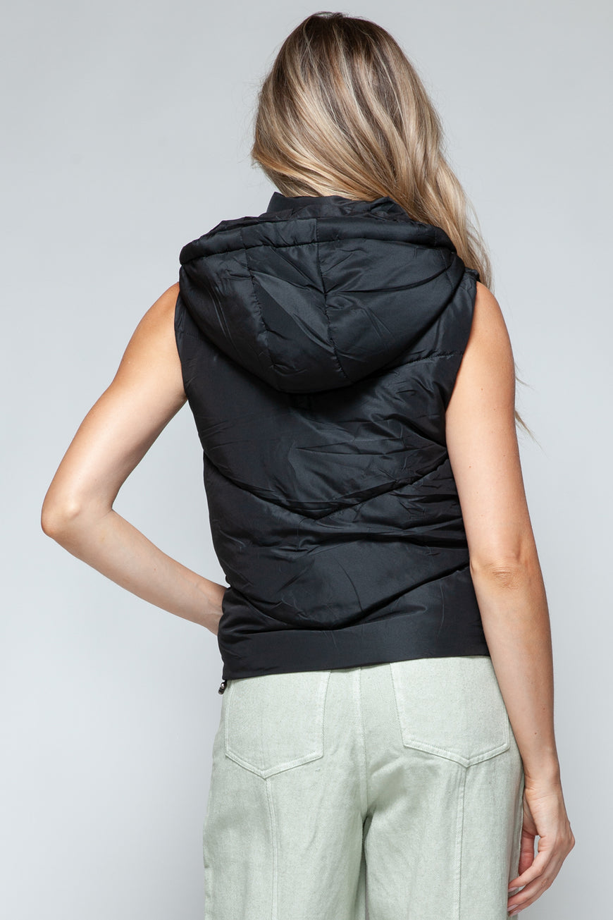 Snobbish Zip Up Quilted Hooded Vest - TopFashionHQ
