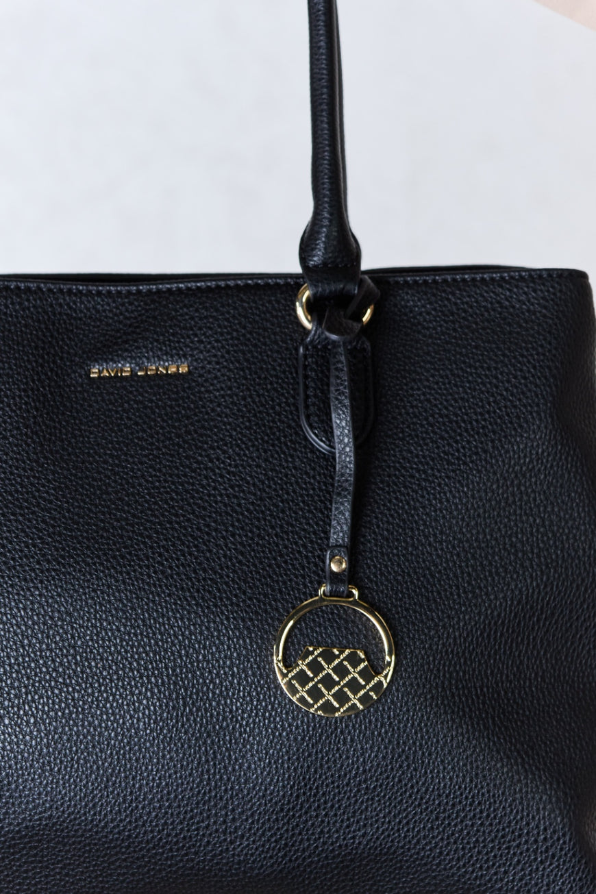 David Jones Structured Leather Handbag - TopFashionHQ