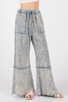 SAGE + FIG Mineral Washed Terry Wide Leg Pants