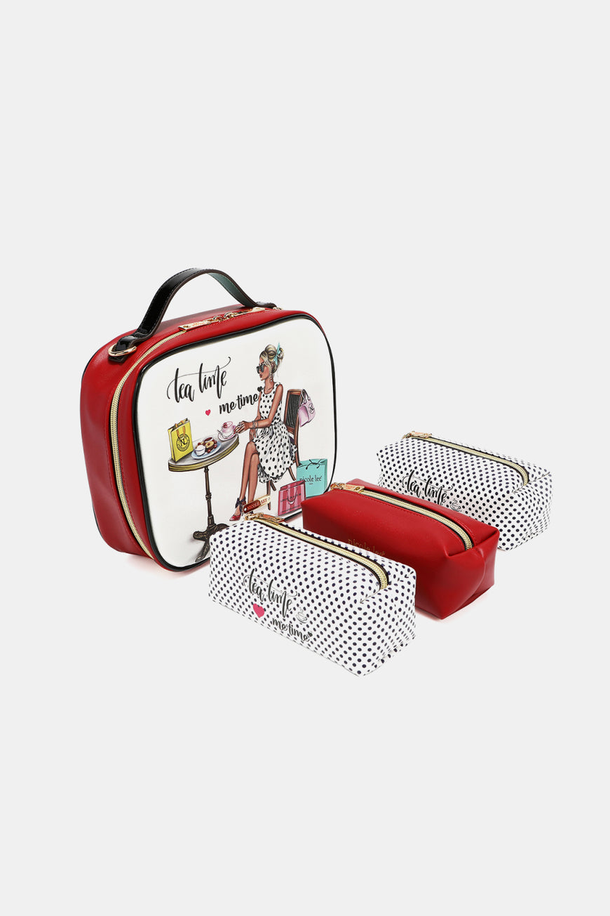 Nicole Lee USA Printed Handbag with Three Pouches - TopFashionHQ