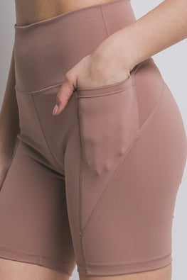 Love Tree High Waist Seam Detail Active Shorts - TopFashionHQ