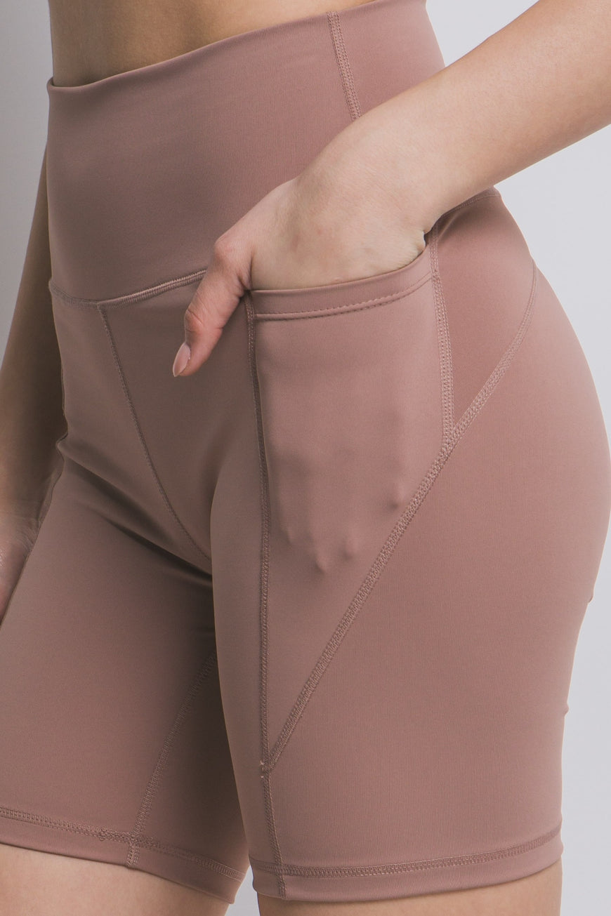 Love Tree High Waist Seam Detail Active Shorts - TopFashionHQ