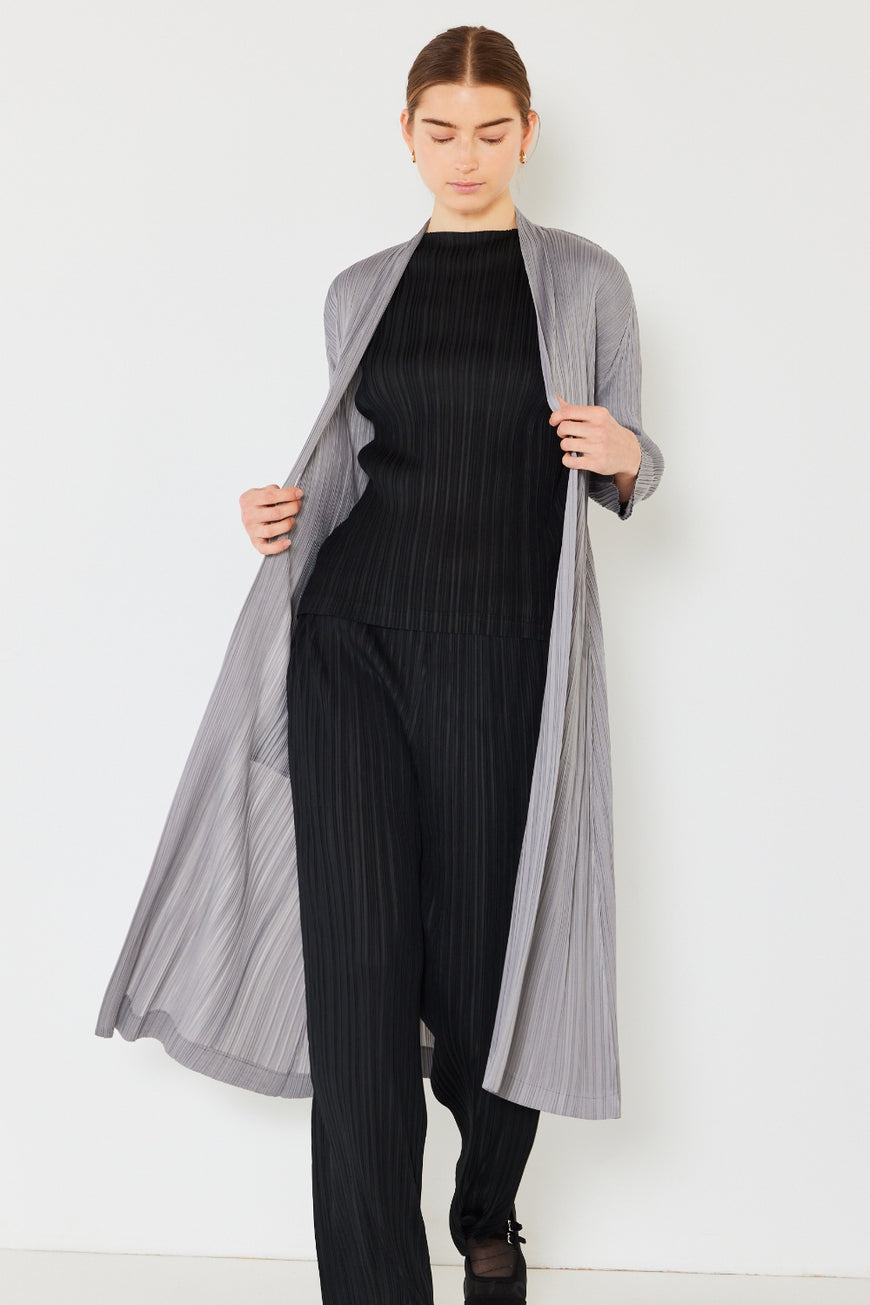 Marina West Swim Pleated Long Sleeve Cardigan - TopFashionHQ