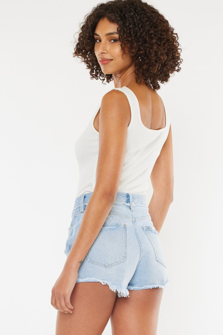 Kancan Distressed Button Fly Denim Shorts - TopFashionHQ