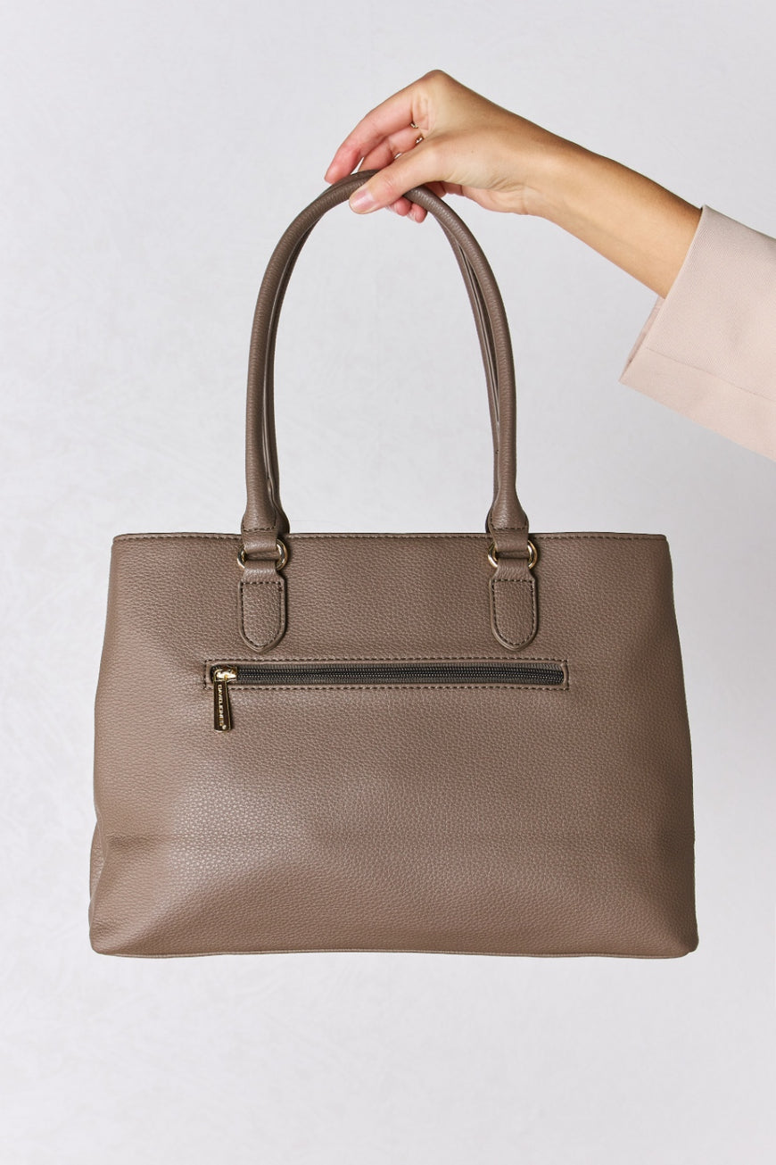 David Jones Structured Leather Handbag - TopFashionHQ