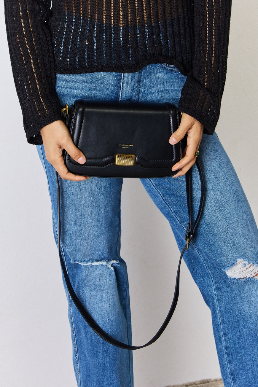 David Jones PU Leather Crossbody Bag - TopFashionHQ