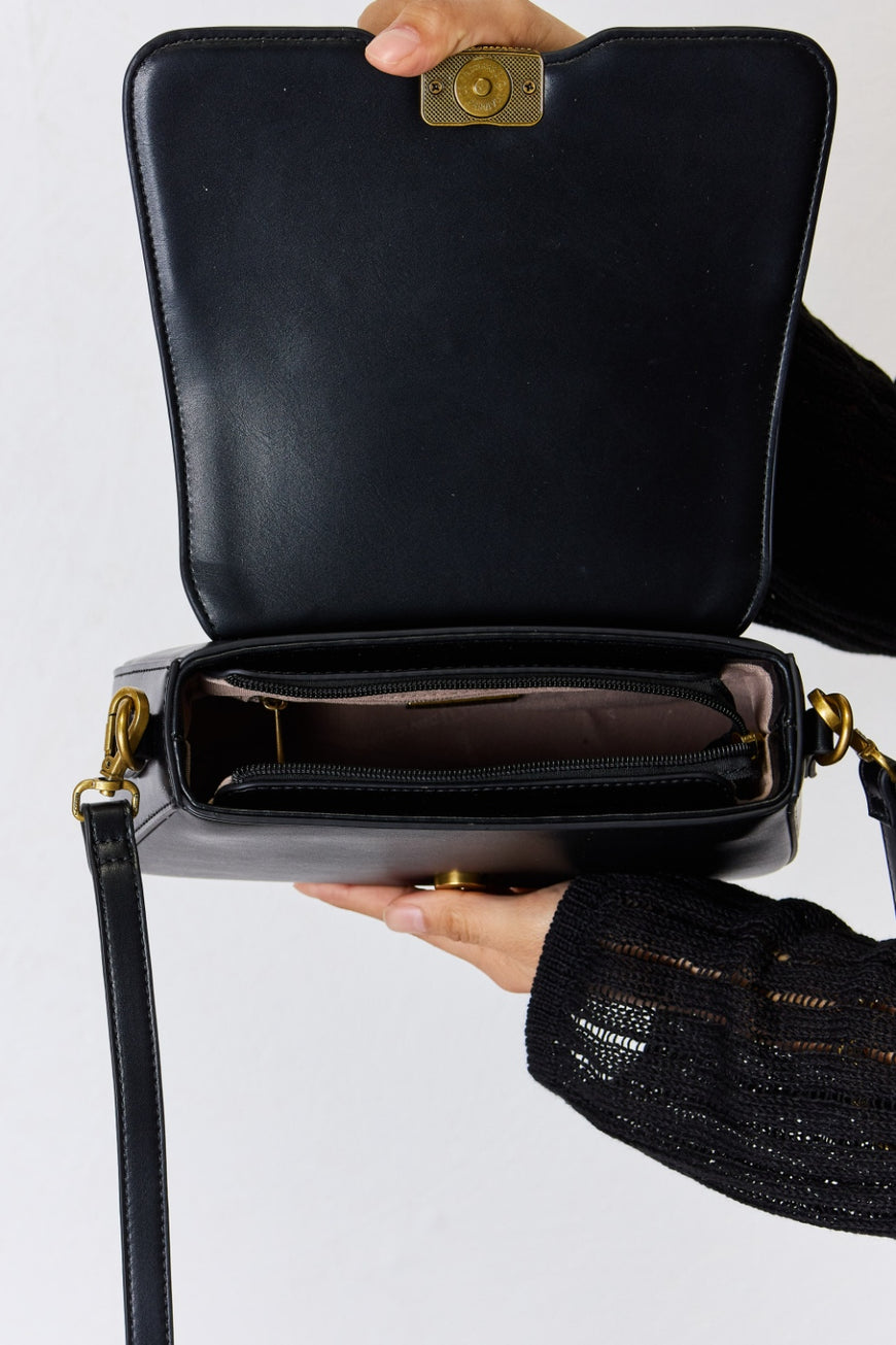David Jones PU Leather Crossbody Bag - TopFashionHQ