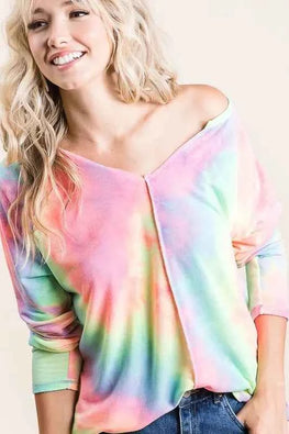 BiBi Long Sleeve Tie-Dye Terry T-Shirt