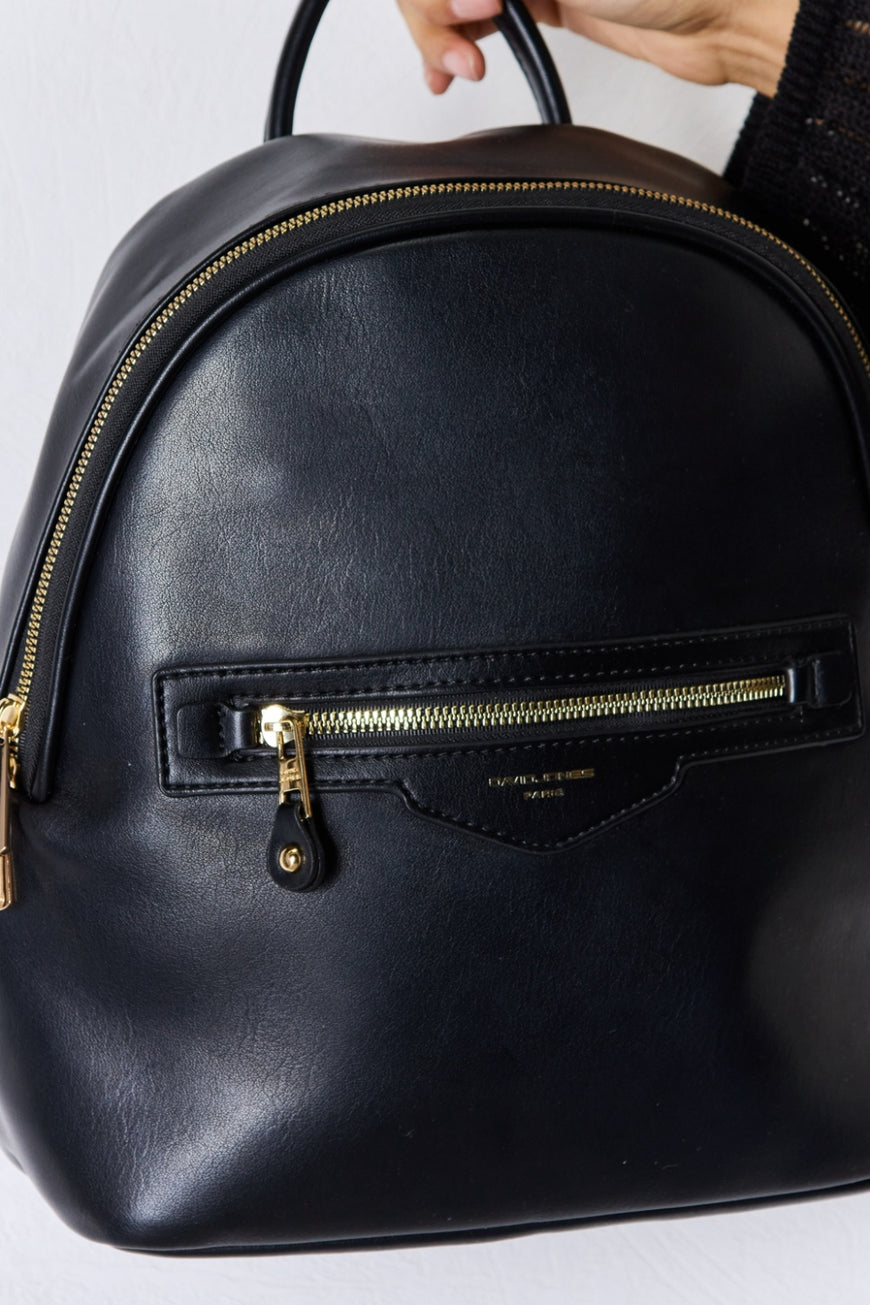 David Jones PU Leather Backpack - TopFashionHQ