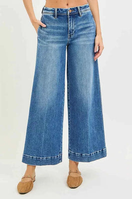 RISEN Slouchy Ankle Wide Jeans