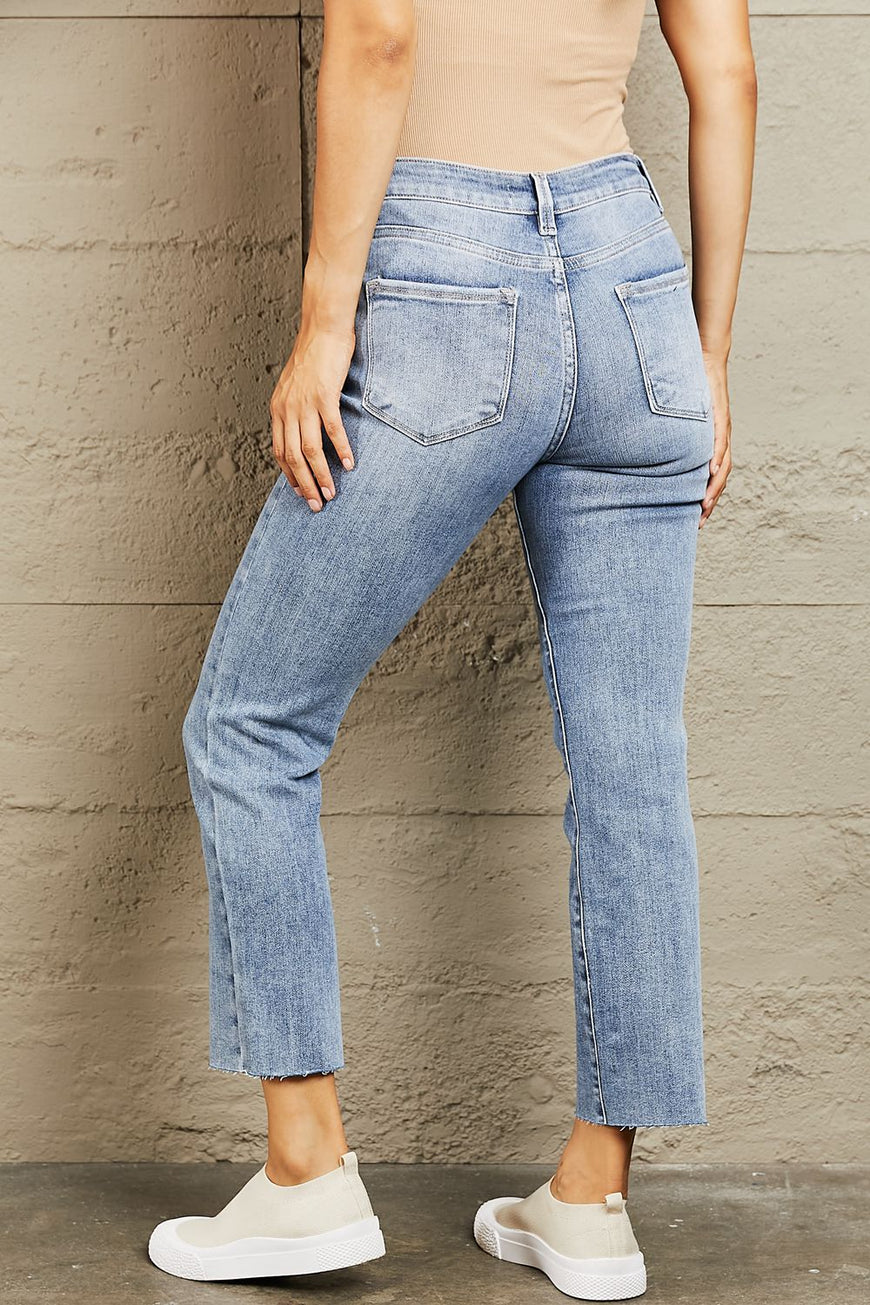 BAYEAS Mid Rise Cropped Slim Jeans - TopFashionHQ