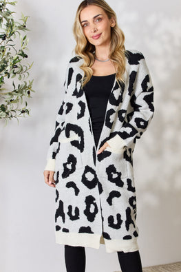 BiBi Leopard Open Front Cardigan - TopFashionHQ