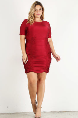 Plus Size Solid Bodycon Mini Dress