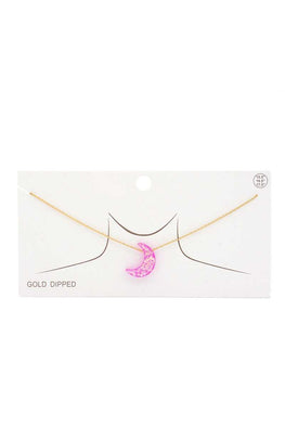 Iridescent Moon Gold Dipped Necklace