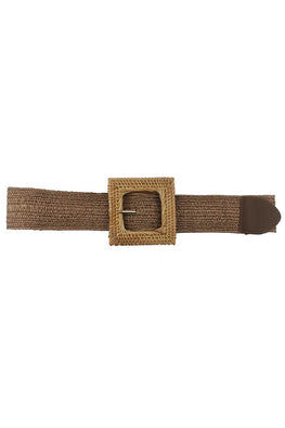 Fashion Square Straw Buckle Belt