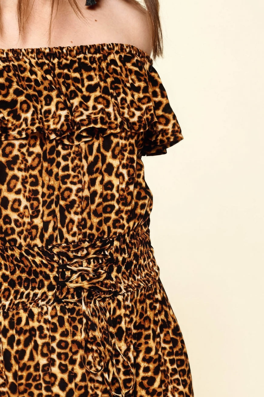 Leopard Printed Woven Dress