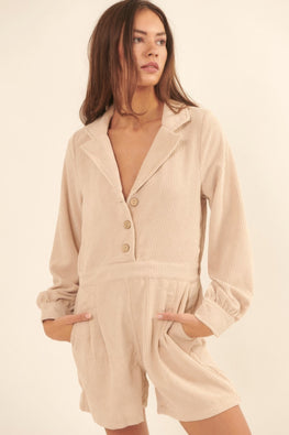 A Woven Corduroy Romper