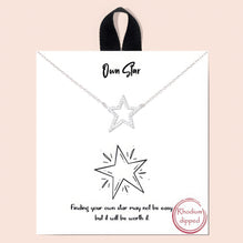 Own Star Rhinestone Dainty Metal Necklace