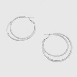 Metal Double Hoop Earring