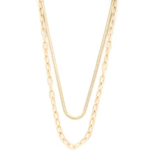 Flat Snake Oval Link Layered Necklace