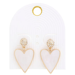 Heart Rhinestone Bead Dangle Earring