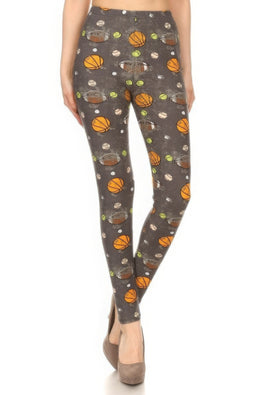 Sports Printed, Full Length, High Waisted Leggings