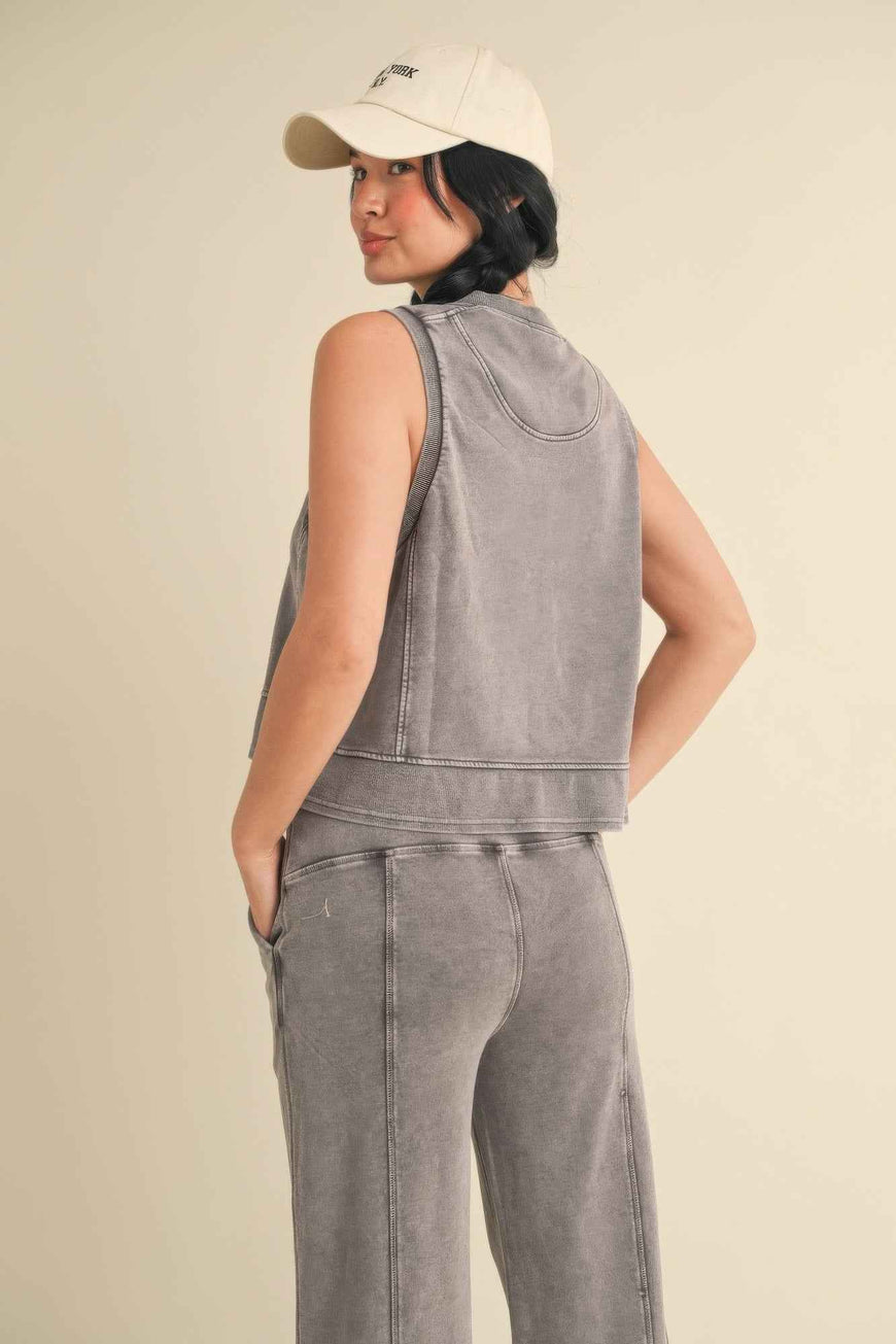 Mineral Wash Sleeveless Top