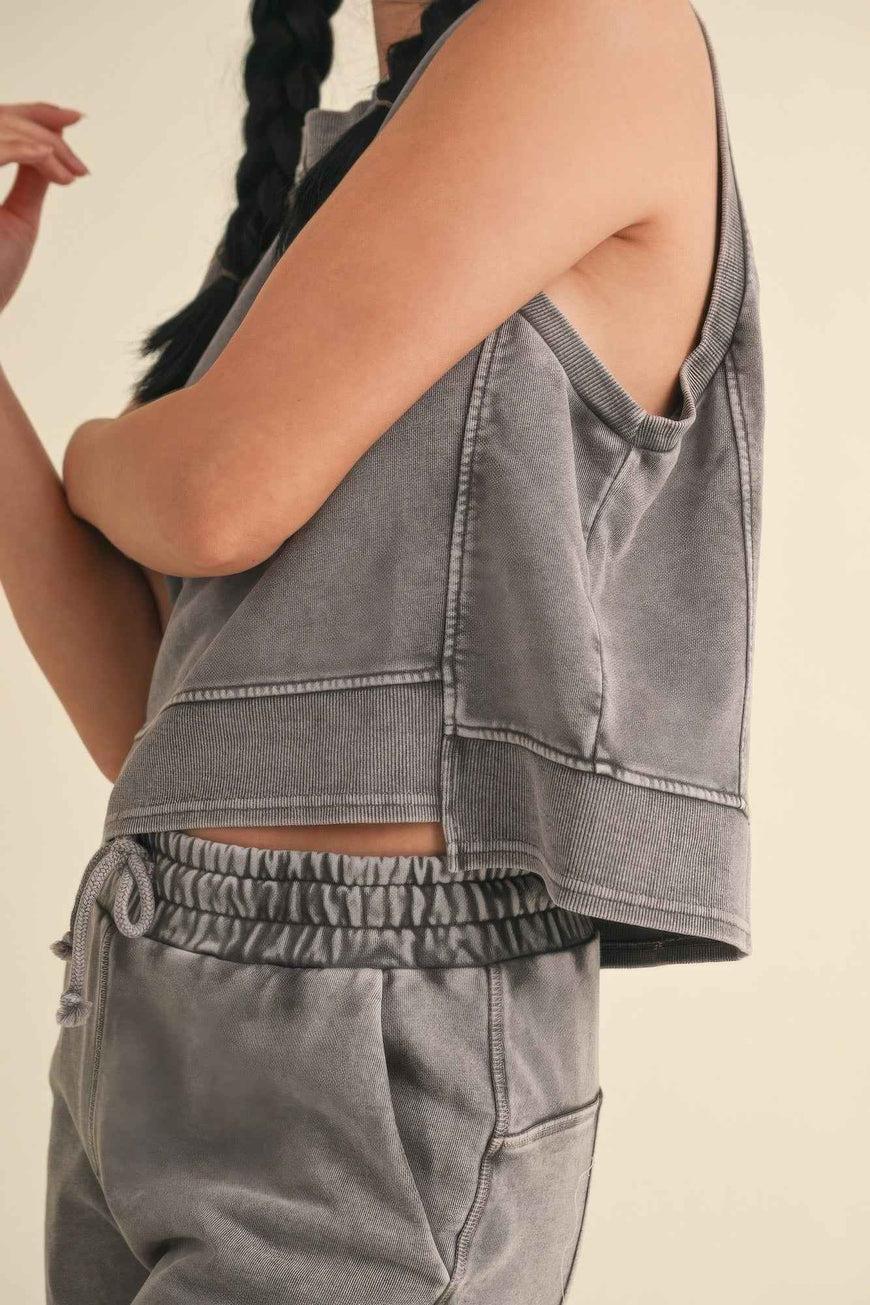 Mineral Wash Sleeveless Top