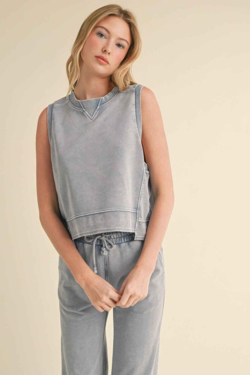 Mineral Wash Sleeveless Top