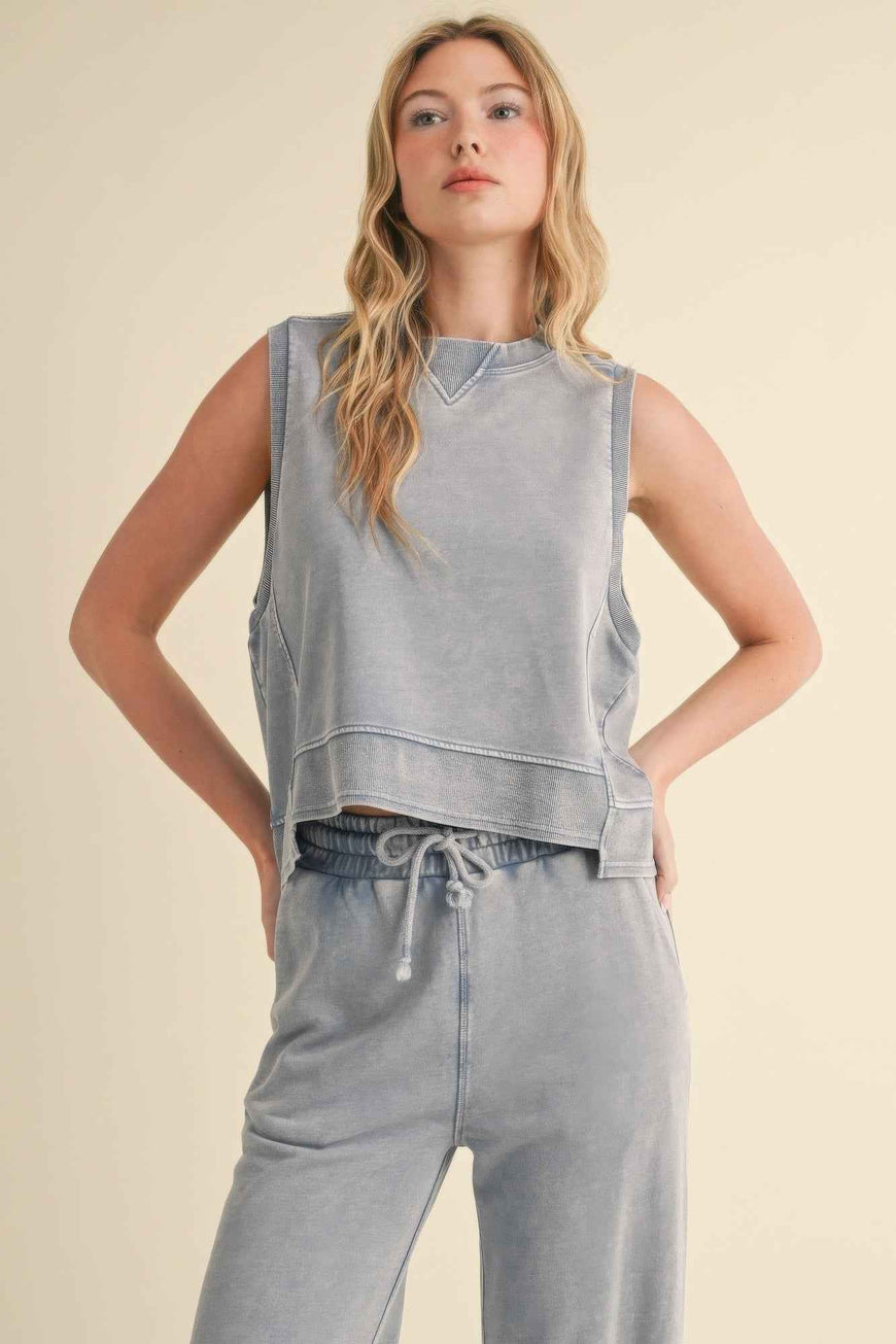 Mineral Wash Sleeveless Top