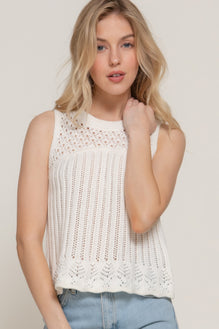 Sleeveless Crochet Spring Sweater