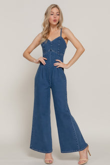 Cami Stretch Denim Jumpsuit