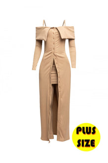 Plus Size Long Length Top & Skirt Leggings Set